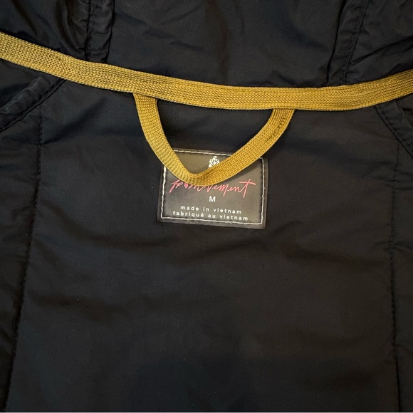 Free People Movement Parker Packable Puffer Coat Dark Navy & Brown Medium Hooded - Picture 7 of 13